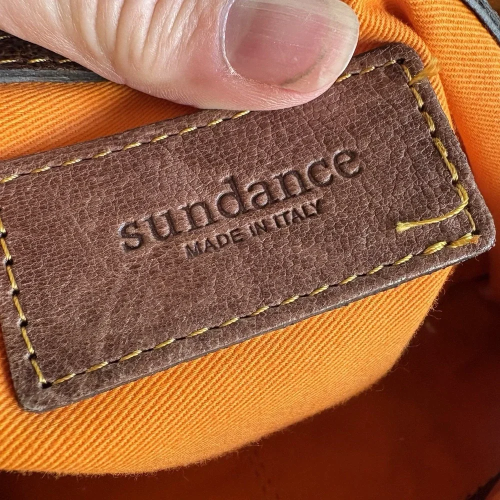 Sundance Brown Leather Hobo Handbag Purse Crossbody Bag Made In Italy Distressed